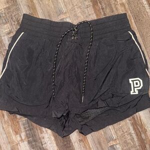 Victoria's Secret PINK Black Nylon Athletic Running Shorts- Size Small
